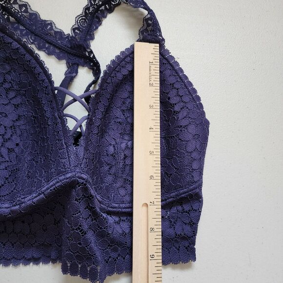 Daytrip Bralette Small Blue Lace Wireless Adjustable Pullover Criss-cross Back - Picture 10 of 12